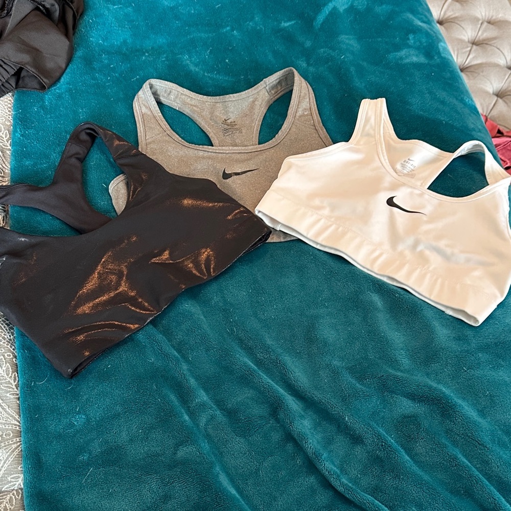Nike Sports Bras in Black, Gray, and White